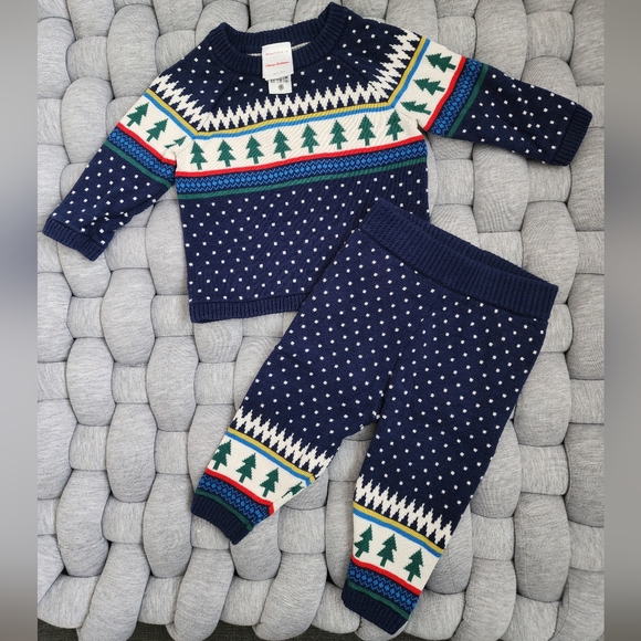Hanna Andersson Other - Hanna Andersson baby 3-6m Christmas Tree sweater set - Winter Solstice